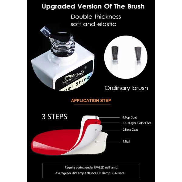 Matériau de protection de l'environnement Gel ongles vernis de base manteau haut avec lampe LED 30s Temps de guérison et choix écologique