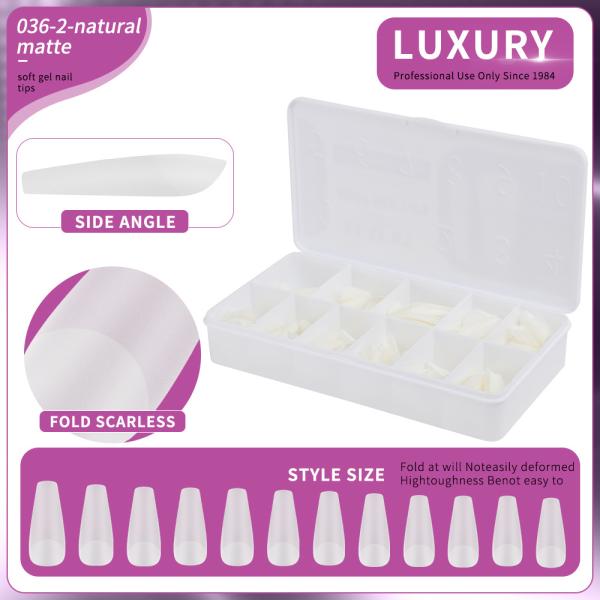 Matte Half Cover French False Nail Tips For Nail Extension Seamless