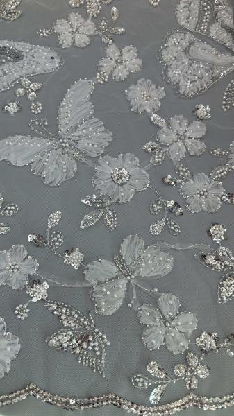 Mesh Embroidered Butterfly Floral Lace Customized Design Luxary High Quality Gown