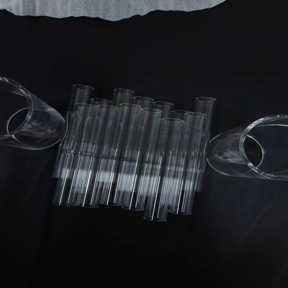 Custom Clear Quartz Pipe Grinded Surface 2cm Outside Diameter Ozone Free Bending Welding Cutting