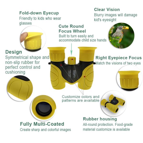 бинокли призмы крыши 8X21 компактные для 3-12 - летней игрушки подарка детей