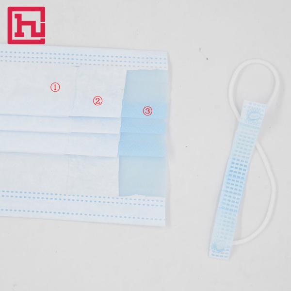 Elastic Earloop 17.5x9.5cm Face Mask Surgical Disposable 3 Ply For Hospital