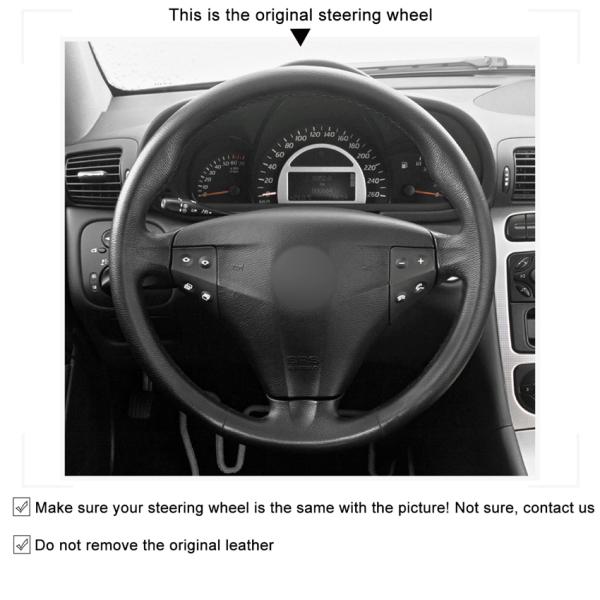 Red Line Design Leather Steering Wheel Cover for Mercedes-Benz C-Class W203 2001-2004