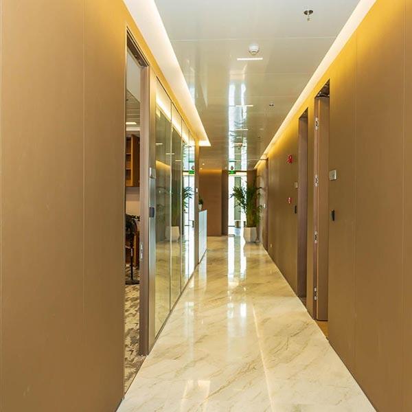 5mm 6mm 10mm Double Glass Partition With Polished Frame Silver