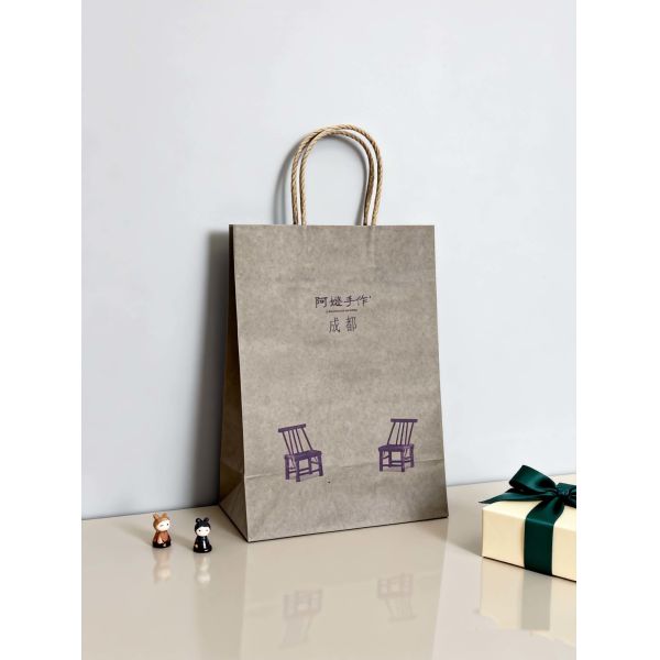 Customizable Kraft Paper  twisted  handle  Bag Printing  Take Away Bag Shopping Bags