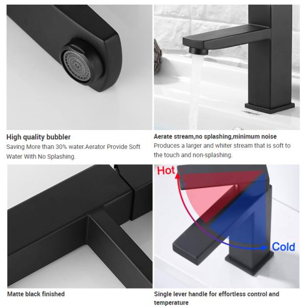 Смеситель таза отверстия нержавеющей стали одиночный в черноте золота Chrome штейновой