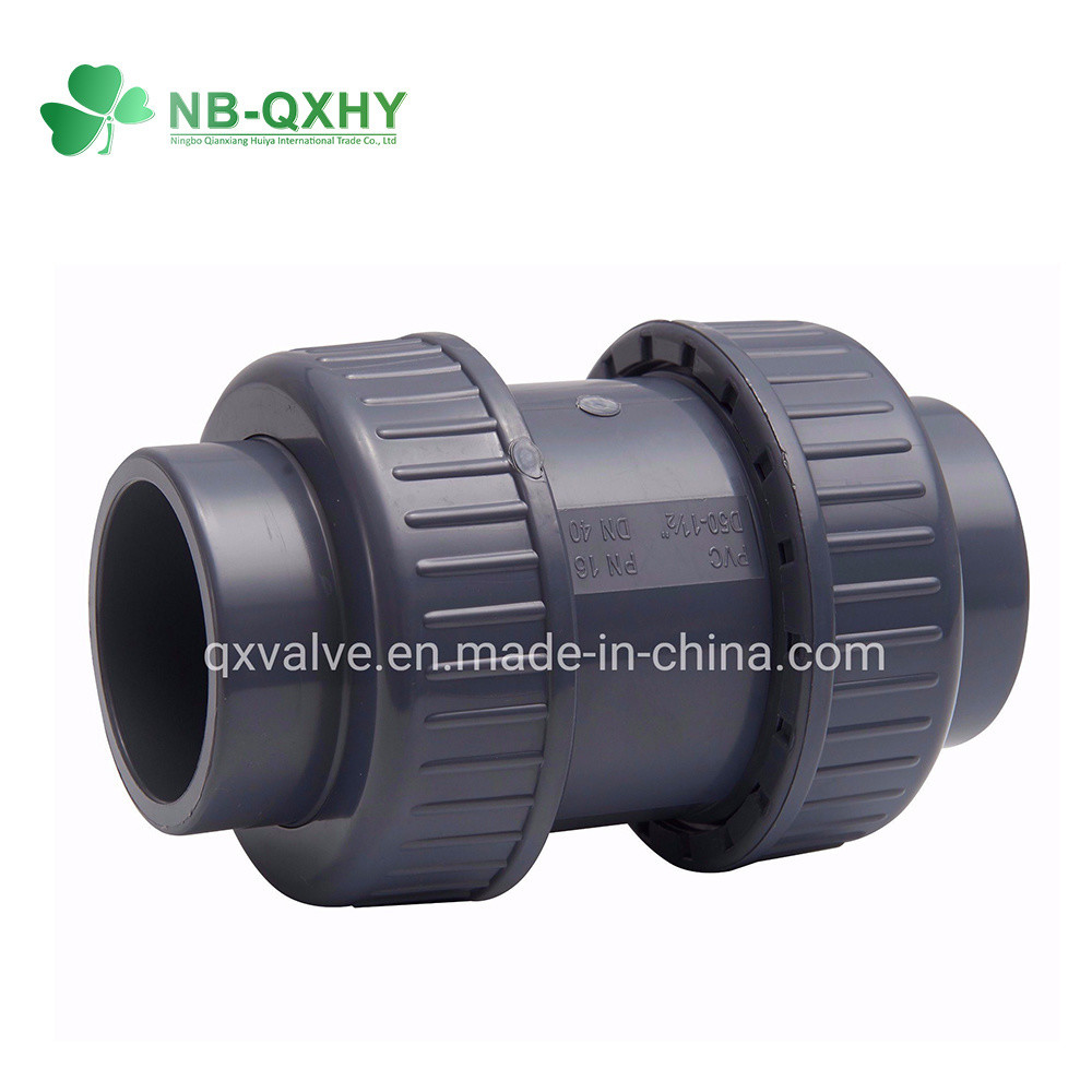 Вентиль с розеткой или натяжкой DIN Standard PVC M/F Single Union Ball Valve с ручкой типа