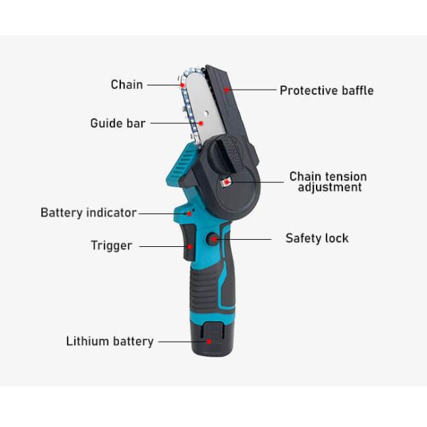 21В инструмент для резки древесины электрическая бензопила 3' мини перезаряжаемая портативная батарея беспроводная