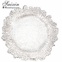 Venda a quente Placas de carregamento de acrílico transparente de casamento Decoração de mesa Placas de carregamento de plástico de casamento