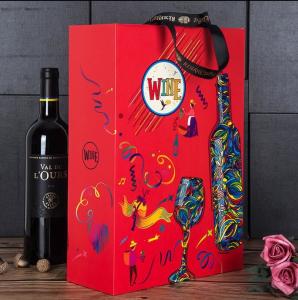 Two Wine Bottle Packaging Handmade Cardboard Wine Box
