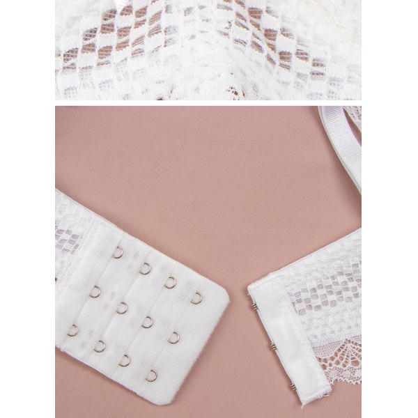 Women Sweet Sexy  Lingerie Set White Color Lace Sexy Lingerie Beautiful Underwear Matching Set Embroidered Lingerie for Women