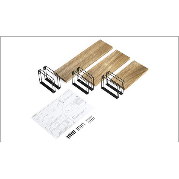 Living Room Furniture Wall Shelf Metal Wood Modern Holding Kitchen Appliance Save Space