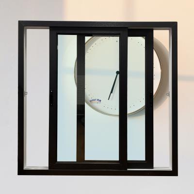 Double Glazing PVC Sliding Windows Modern Black  Upvc Sliding Window Lock
