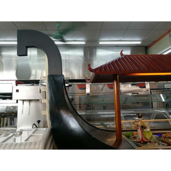 Шлюпка сформировала коммерчески счетчик шведского стола суш оборудования шведского стола сделанный Махоганы Рефригератед