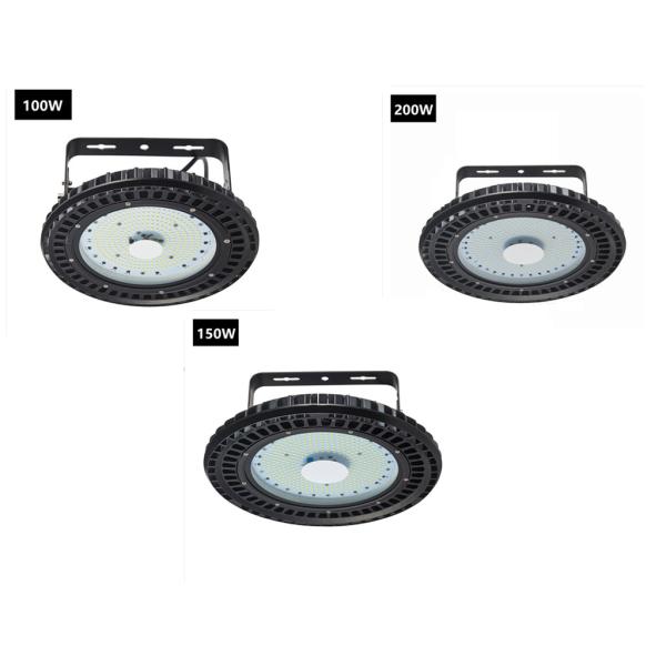 Round Led High Bay Warehouse Lighting Fixture 200W Wedge Base Anti Corrosion