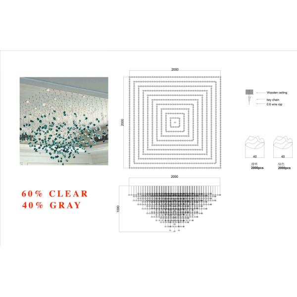 Hotel Lobby Villa Proyecto de decoración del salón de banquetes lujo de lluvia de vidrio de piedra gemas lámpara de candelabros accesorios