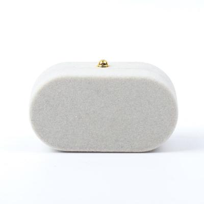 Boîte de bijoux de luxe personnalisée personnalisée Grain de velours de bijoux d'emballage de mariage de fiançailles Boîte à double anneau