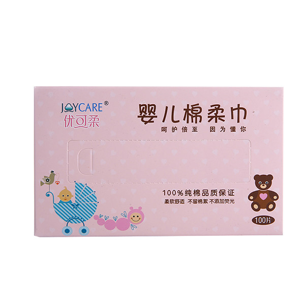 Comfortable Dry 100% Pure Facial Cotton Tissue Wipes For Baby Cleaning