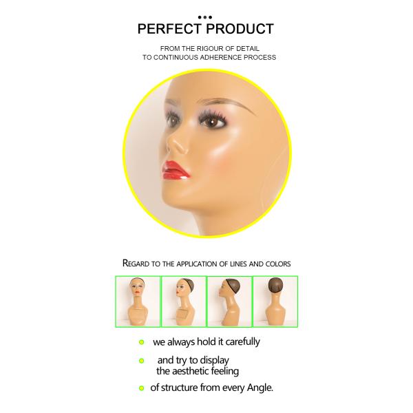 A3 Standing Hand Drawing Makeup Mannequin Head Without Shoulders For Wigs Display