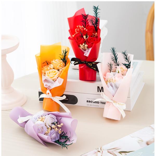 Mini small flower bouquet Christmas and Valentine's Day rose soap flower gift box to match wedding souvenirs