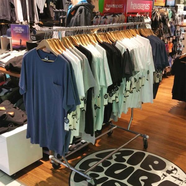Stainless Steel Garments Shop Fitting Stand Foldable Cloth Rack for Displaying Wiper
