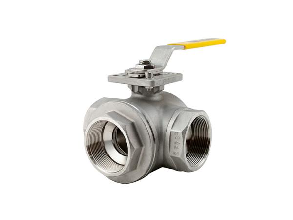 Stainless Steel 1/2- 4 3 Way T Type Internal Thread Manual Operated Mounting Pad Flanged Welding Ball Valves