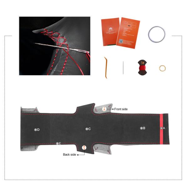 MEWANT For  Mitsubishi Lancer Evolution EVO IX 9 VIII 8 VII 7 Heat Resistant Thin Steering Wheel Cover For Automobile Red Strip