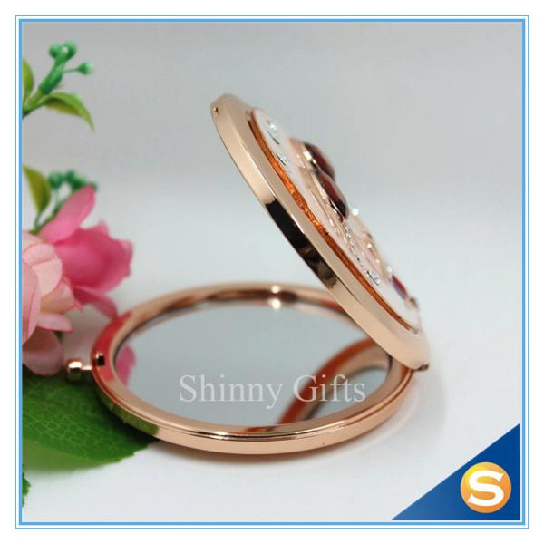 Shinny Gifts Personalized Metal Collection Compact Mirror For Wedding Souvenir
