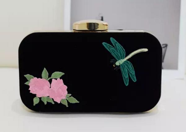 Retro Peony Flower Embroidered Shoulder Bag , Dragonfly Pattern Personalised Clutch Bag