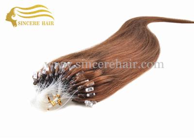 18 Micro Ring Hair Extensions for sale - 45 CM Brown Micro Links Loop Hair Extensions 1.0 G / Strand For Sale