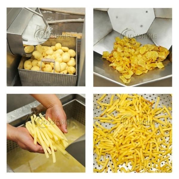58 kW Máquina totalmente automática de fabricação de batatas fritas para produtos finais Batatas fritas