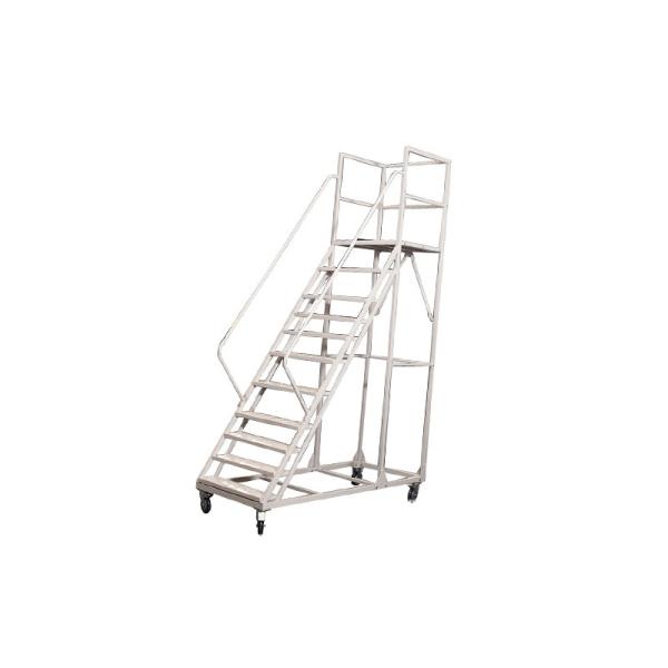 Mobile Warehouse Safety Steps Ladders Freight Elevator With Silent Wheels Industrial
