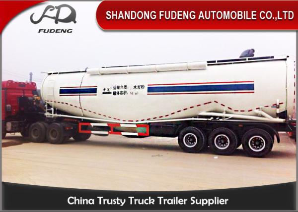 Double Cabin Cement Tanker Trailer / Cement Bulk Trailer With ABS Brake System