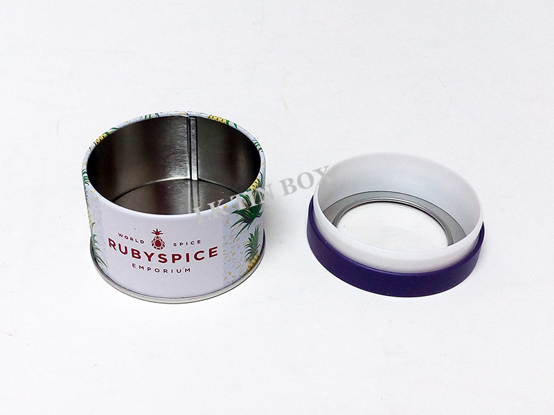 Metal Tea Tin Packaging  With Inner Plastic Rubber Lid , Tin Tea Storage Box
