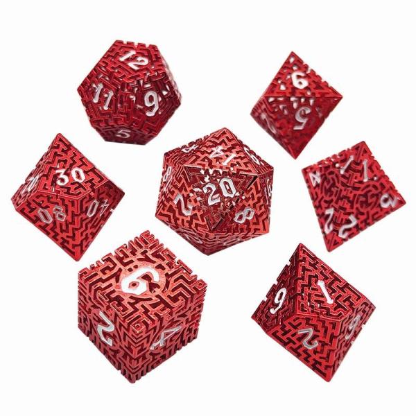 Hollow Maze Metal Dice Set DND Krusu'S Call RPG Multi Faceted