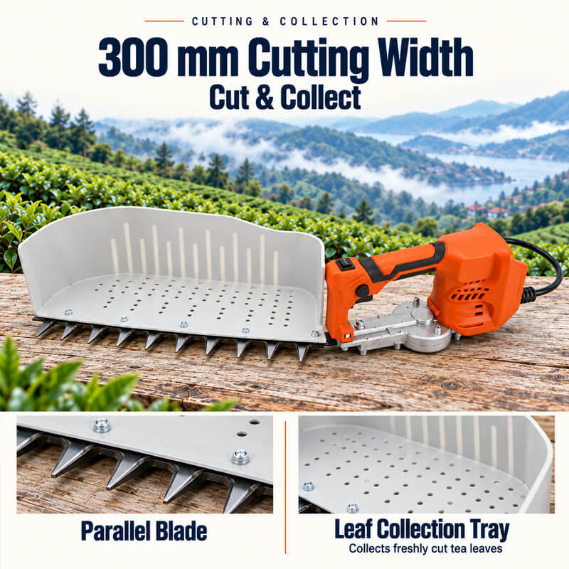 Handheld Lithium Battery Tea Harvester Machine Portable Cordless Tea Picker Trimmer with Tea Leaf Collector