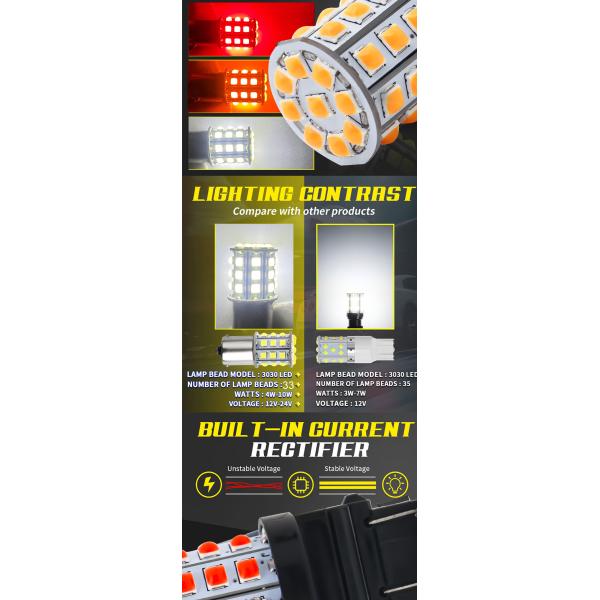 Signales de giro LED blancos de larga duración para automóviles 12V Cuerpo de aleación de aluminio Blanco Amarillo Rojo 3030 33SMD