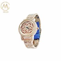 Attractive belle conception montre au quartz avec forme de boîtier de type rond pour les dames