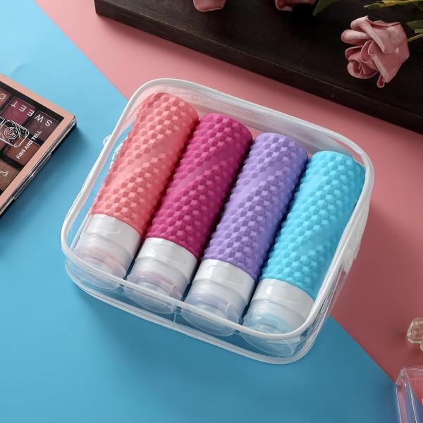 Wide Mouth Refillable Silicone Travel Bottle Set Leak Proof 90ml