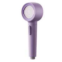 High-pressure shower head with 360° rotatable spray nozzle that can be stopped with one button. 4 spray modes for massaging the bathroom shower.