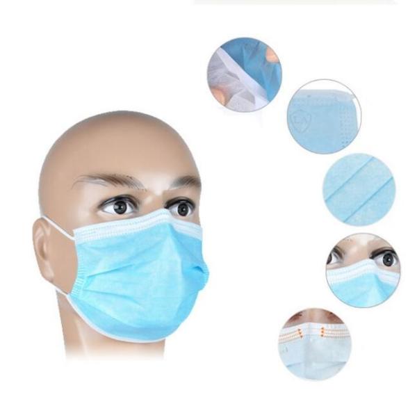 Anti Dust Medical Grade Face Mask  , Earloop Face Mask High Filtration Capacity