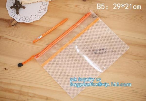 Customize Mesh PVC Pencil Bag A4 Travel Passport Pouch, Plastic k document file bag