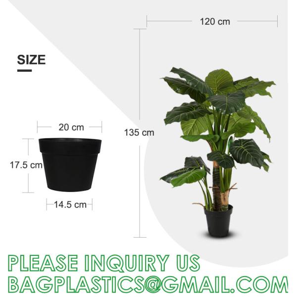 Fake Colocasia Esculenta, Plastic variegata artificial Taro, Subtropics Faux Swiss Cheese Plant For Home Garden Office
