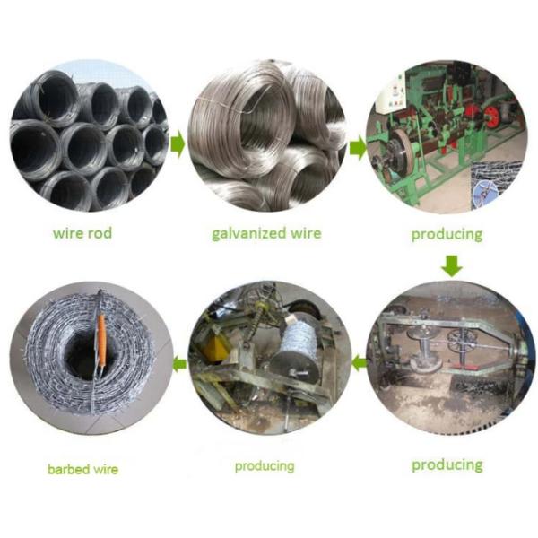 Boundary Wall Galvanized Steel Barbed Wire 12*14 Gauge