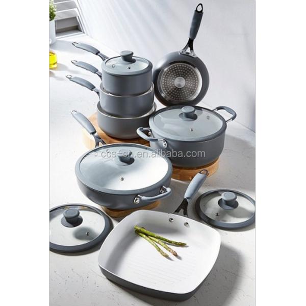 Набор из 7 предметов для растягивания алюминиевой посуды, керамическое покрытие, антипригарное покрытие, наборы для сковороды и кастрюли