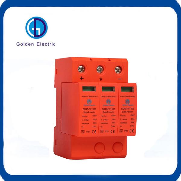 20ka SPD House Power Surge Protector 3p DC 1000V Protector Arrester Device DIN Rail Lightning Protection
