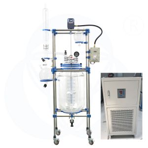 Borosilicate Glass Chemical Reactor with 304 Stainless Steel Pipes and Spray Heating Device for 220V 60Hz 1 Phase Lab Experiments