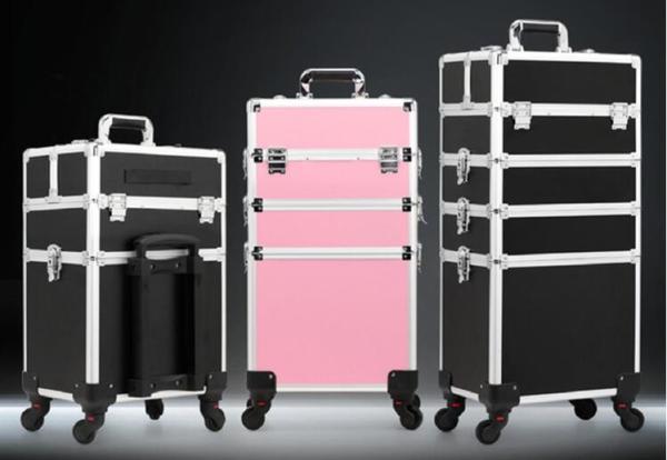Fashion Large Makeup Case , Beauty Trolley Case With Drawers 350*260*710mm