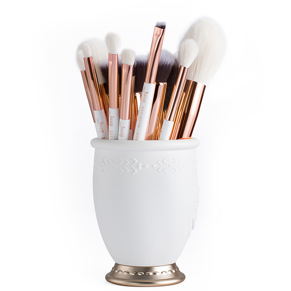 Jessup 15pcs White/Rose gold Makeup Brush Set Natural Soft Bristles Factory Wholesale Makeup Brush T220