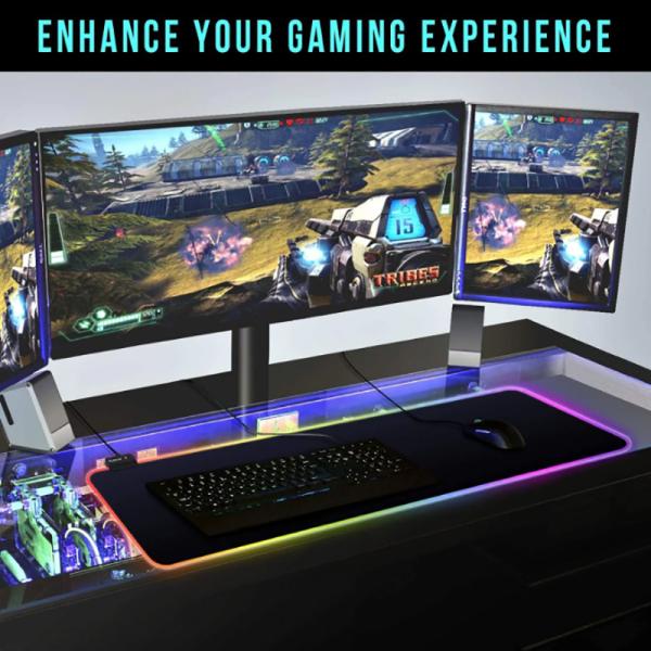 DANTU Private Mold RGB LED Gaming Mouse Pad 30x80 Rubber Luminous Desk Mat With Light